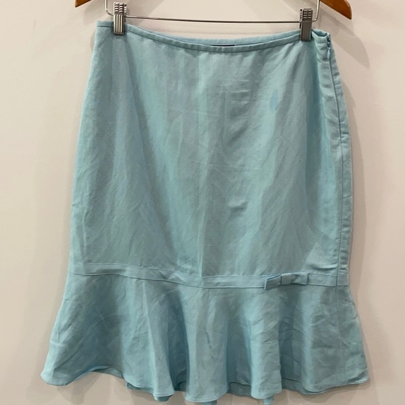 Ann Taylor Factory Dresses & Skirts - Ann Taylor linen mermaid skirt lined bow detail
